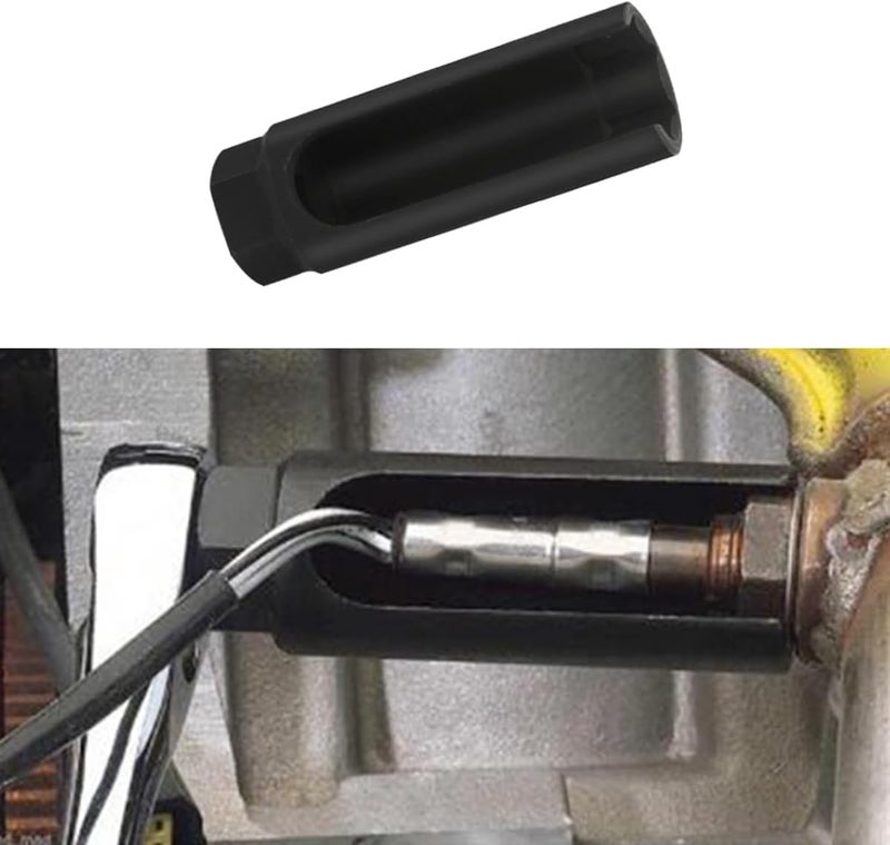 GLSOWEE Car Oxygen Sensor Socket with Side Wire Cutout, 3/8 Inch Drive ×7/8 Inch (22mm) with 3/4" Opening, Oxygen Sensor Offset Removal, Universal 6-Point O2 Installation Tool - Image 1